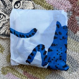 IKEA NWT SKYNKE Crazy Swirling Blue Cats reusable tote